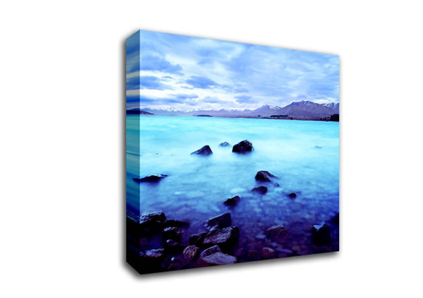 Turquoise Ocean Rocks Canvas Wall Art
