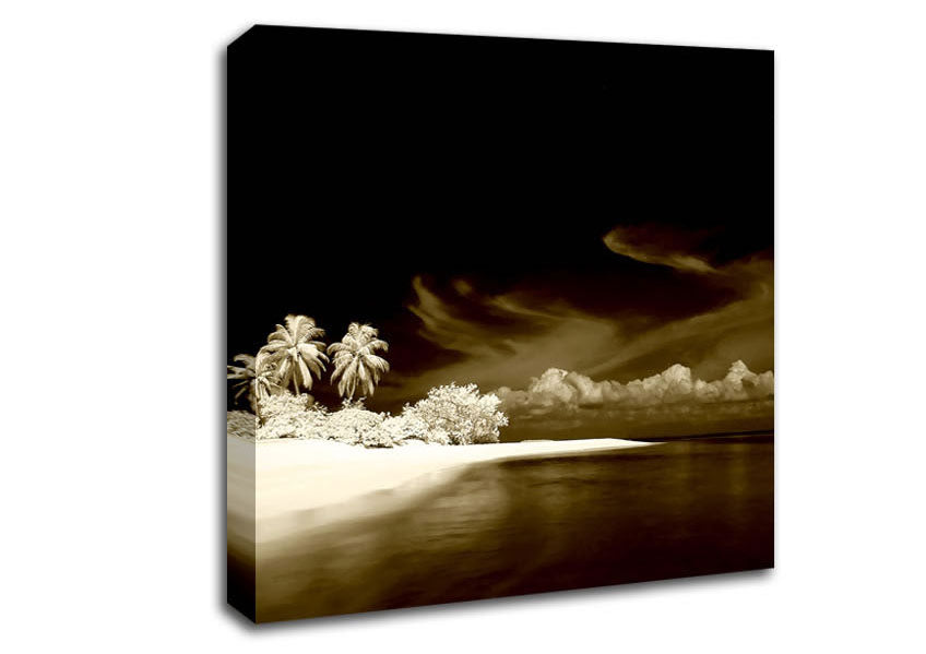 Surreal Hidden Island Brown Canvas Wall Art