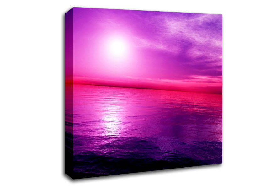 Stunning Lilac Pink Ocean Reflections Canvas Wall Art