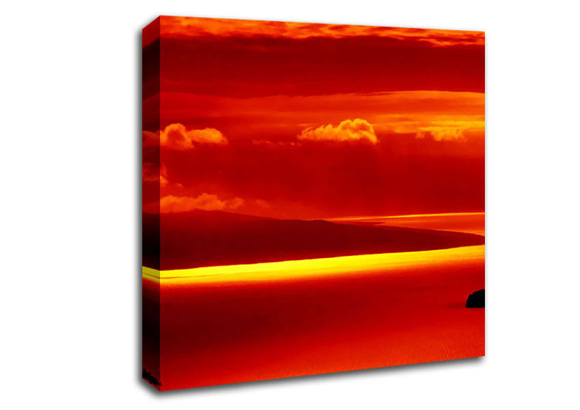 Orange Ocean Glow Canvas Wall Art