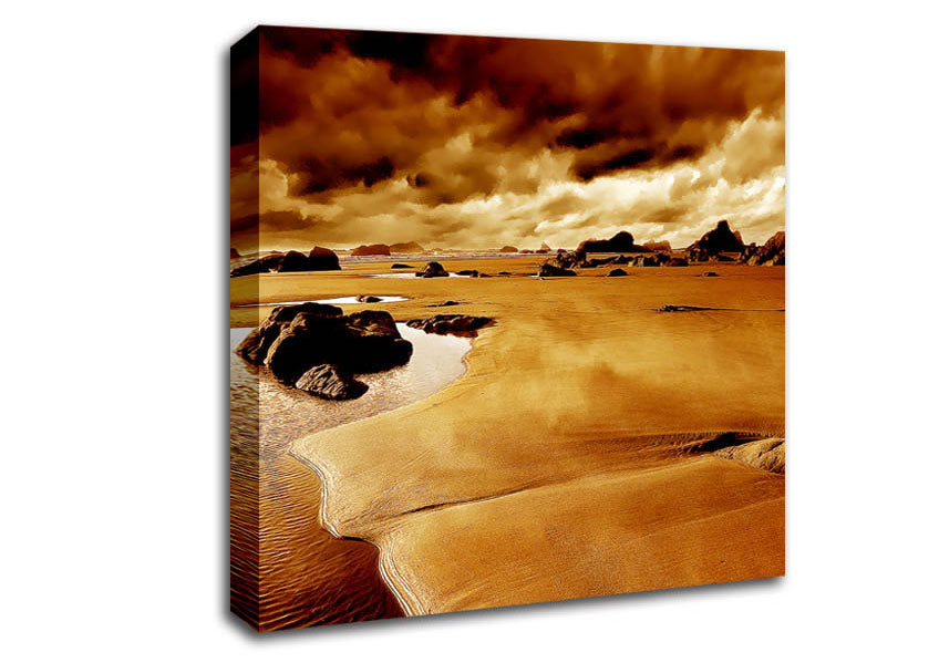 Caramel Ocean Skies Canvas Wall Art