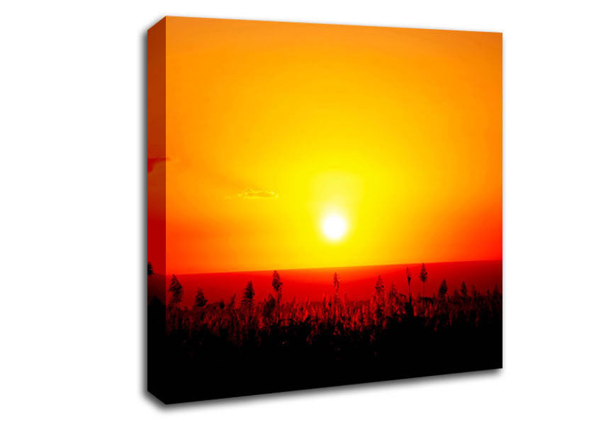 Red Ocean Flowers Canvas Wall Art