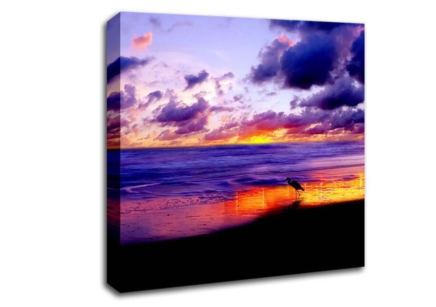 Blazing Ocean Sunset Canvas Wall Art