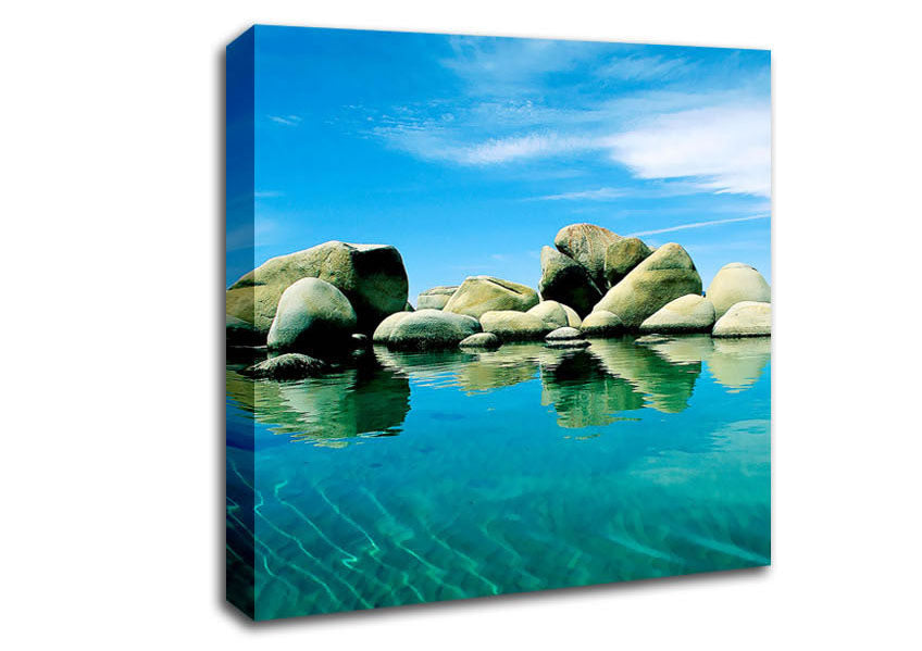 Aqua Rock Pool Canvas Wall Art