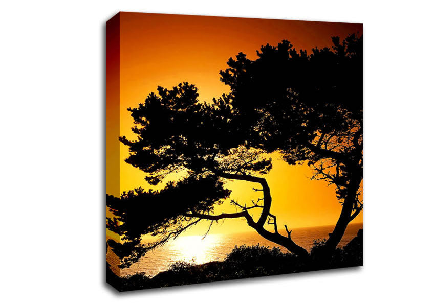 Fallen Ocean Sun Canvas Wall Art