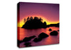Pink Sunset Behind The Mountain Canvas Wall Art