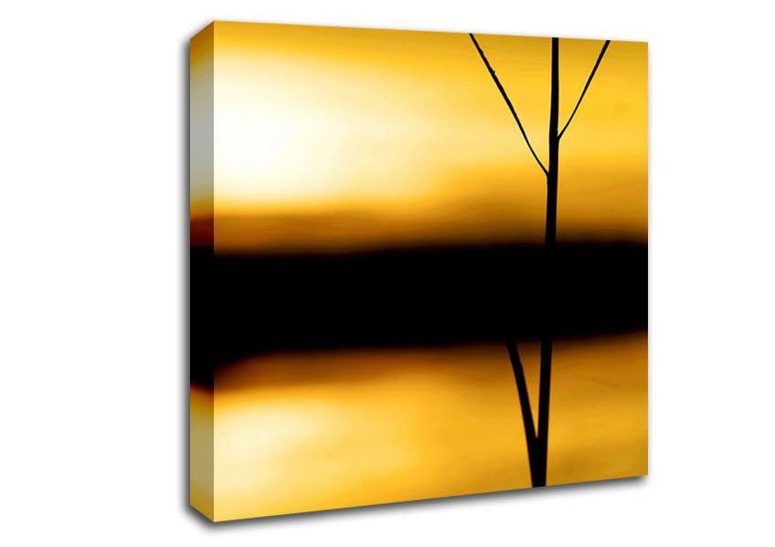 Golden Lake Reflections Canvas Wall Art