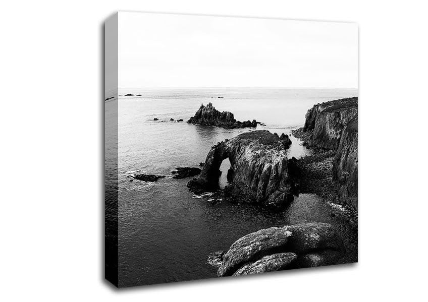 Ocean Rocks B n W Canvas Wall Art