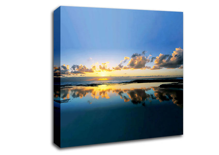 Golden Reflection Lake Canvas Wall Art