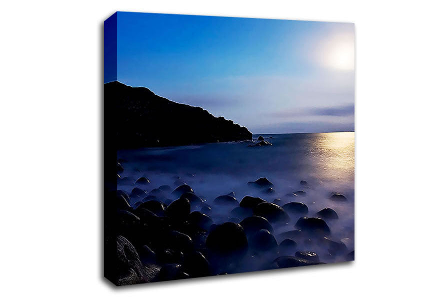 Mist Of The Ocean Rocks At Daybreak Canvas Wall Art