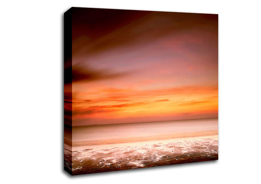 Ocean Calm Sunset Canvas Wall Art