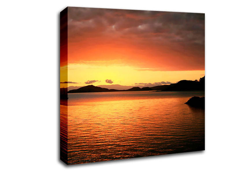 Glowing Crystal Sunset Canvas Wall Art