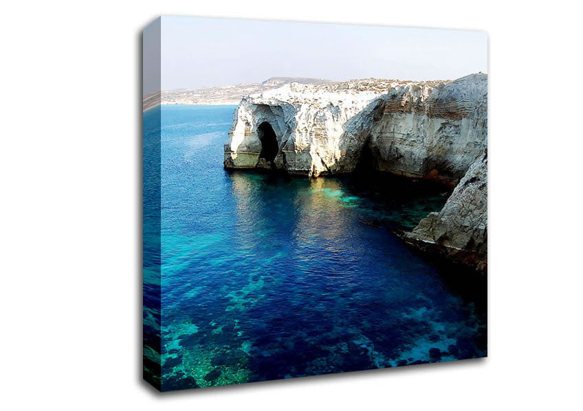 White Ocean Rocks Canvas Wall Art
