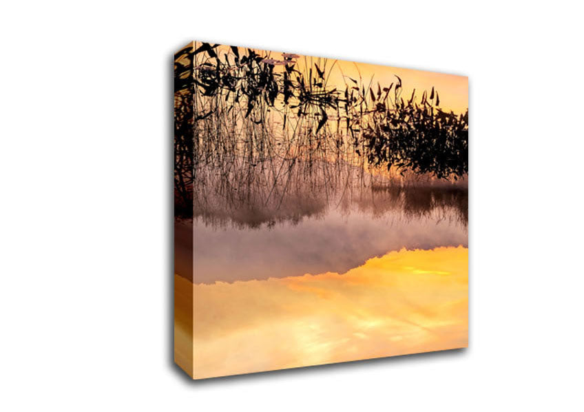 Winter Lake At Daybreak Canvas Wall Art