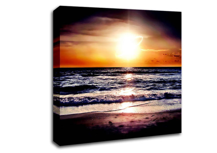 Blazing Sun Star Ocean Canvas Wall Art