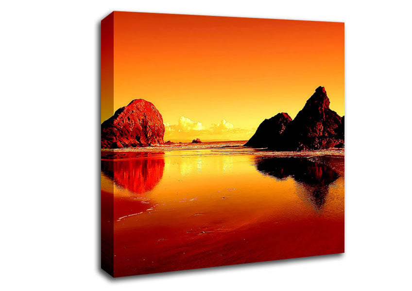 Reflections Of The Rocky Ocean Canvas Wall Art