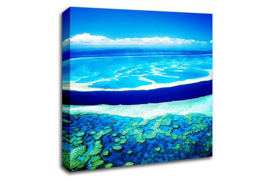 Ariel View Of The Turquoise Ocean Canvas Wall Art