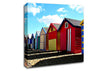 Colourful Beach Huts Canvas Wall Art