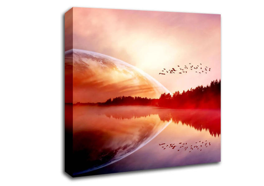 Amazing Sunrise Lake Canvas Wall Art