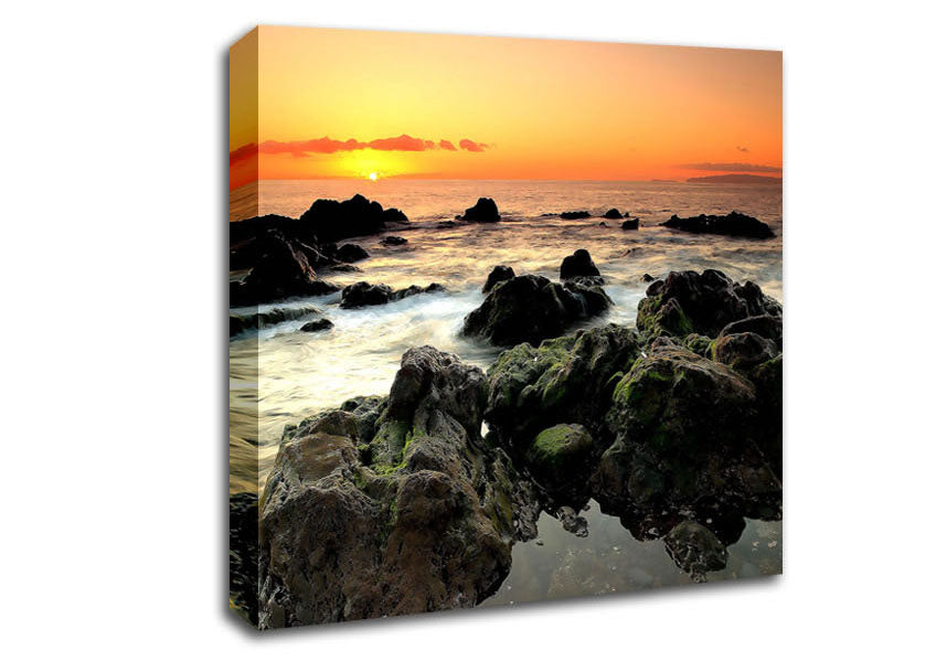 Sea Shore Sunset Canvas Wall Art
