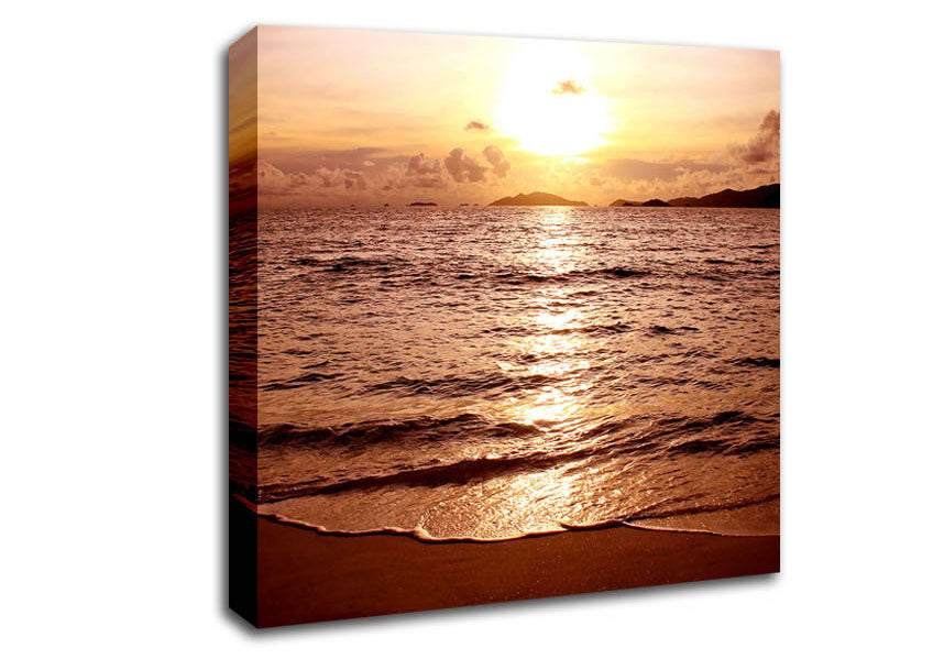 Sunset Beach Sparkle Canvas Wall Art