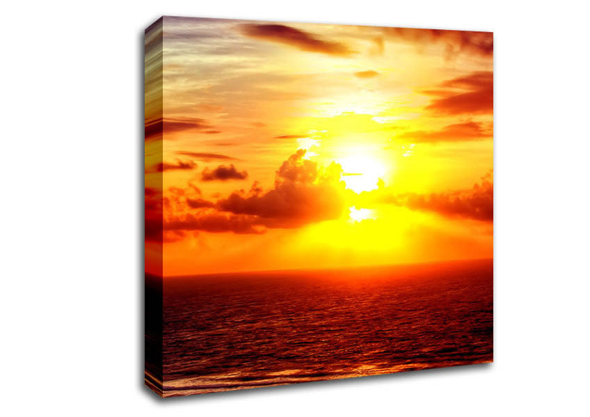 Sunrise Across The Sea Canvas Wall Art