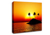 Palmtree Island At Sunset Canvas Wall Art