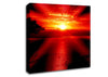 Red Sun Rays Canvas Wall Art