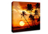 Palmtree Sunset Over The Ocean Canvas Wall Art