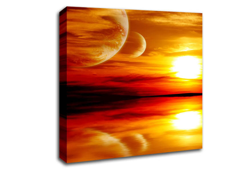 Stunning Planet Sunset Canvas Wall Art