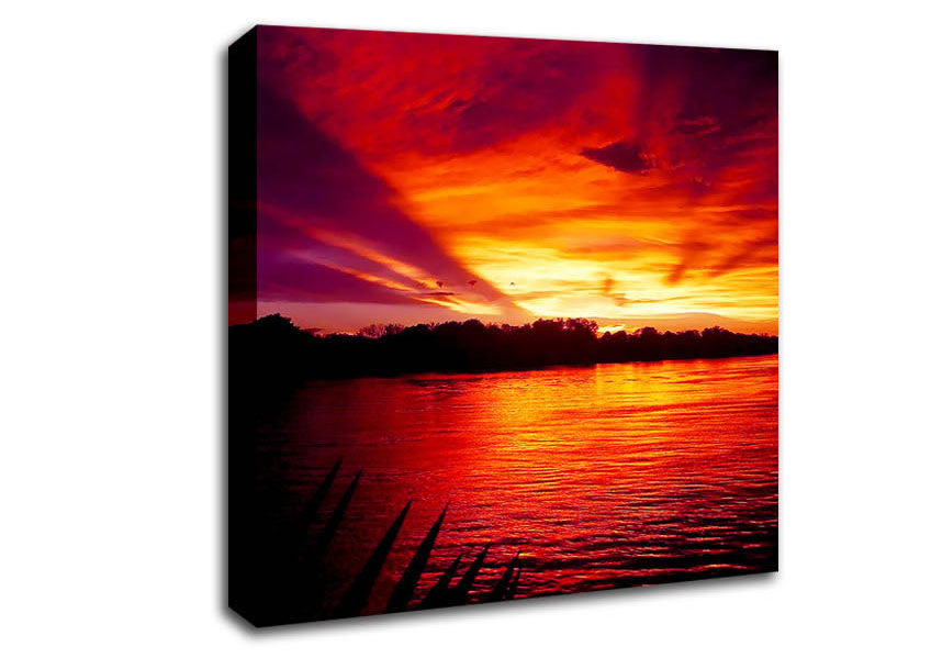 Red Mountain Lake 02 Canvas Wall Art