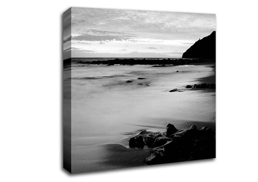 Sunset Tides B n W Canvas Wall Art
