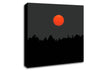 The Red Sun Over The Grey Treeline Canvas Wall Art