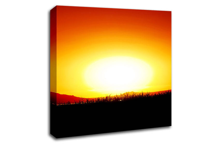 The Glowing Golden Sun Canvas Wall Art