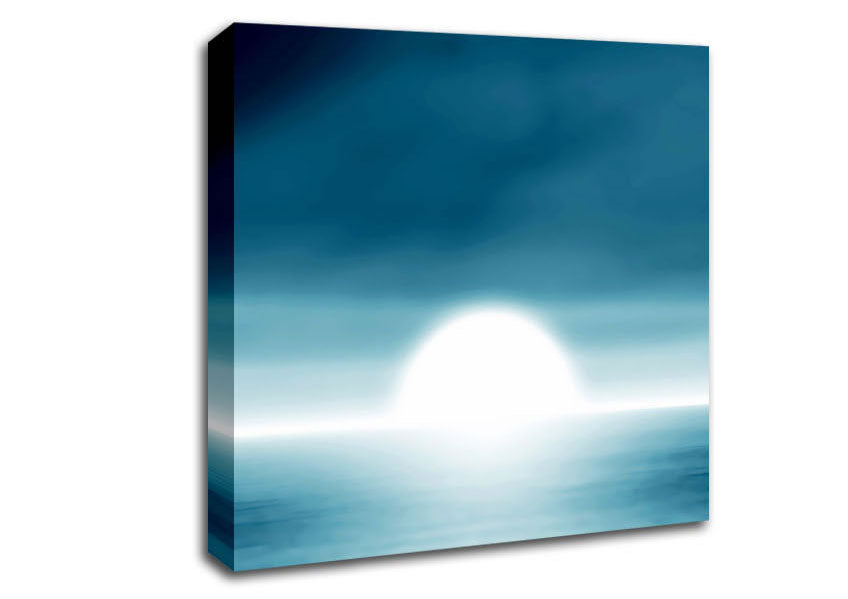 Abstact Sun Blue Canvas Wall Art