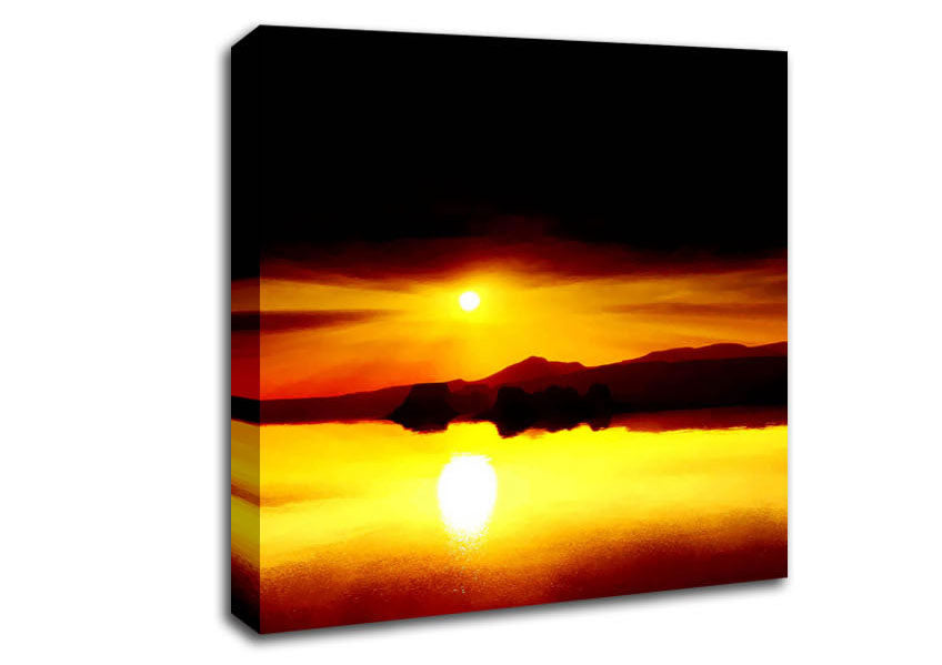 Red Waters Mountain Sunrise Canvas Wall Art