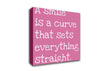 Motivational Quote Smile Is A Curve Pink Canvas Wall Art