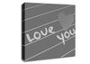 Love Quote I Love You Heart Grey Canvas Wall Art