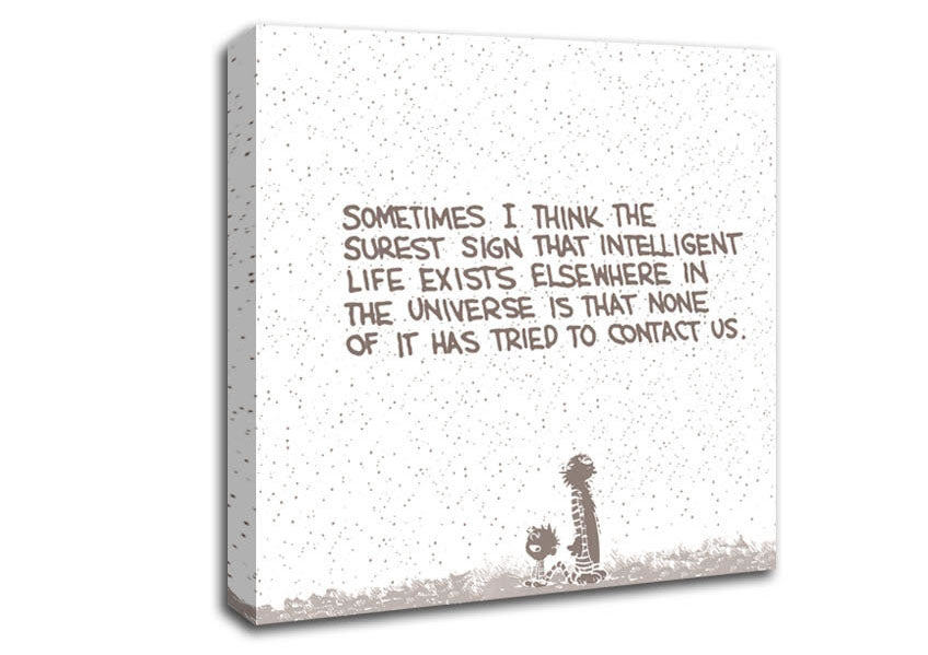 Funny Quote Sometimes I Think The Surest Sign Beige Canvas Wall Art