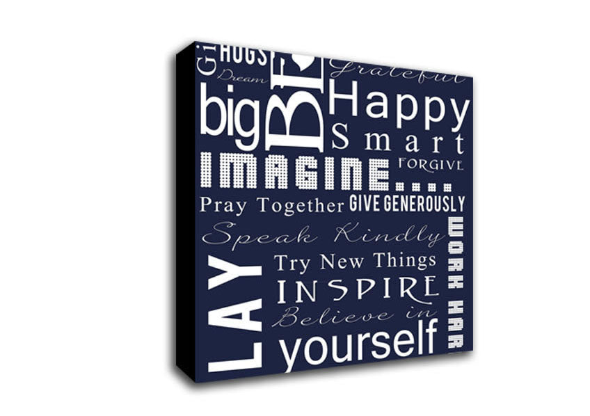 Home Quote Family Rules Be Happy Love Always Canvas Wall Art
