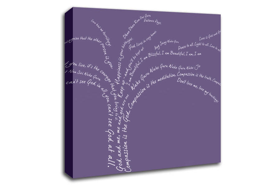 Love Quote The Love Tree Lilac Canvas Wall Art
