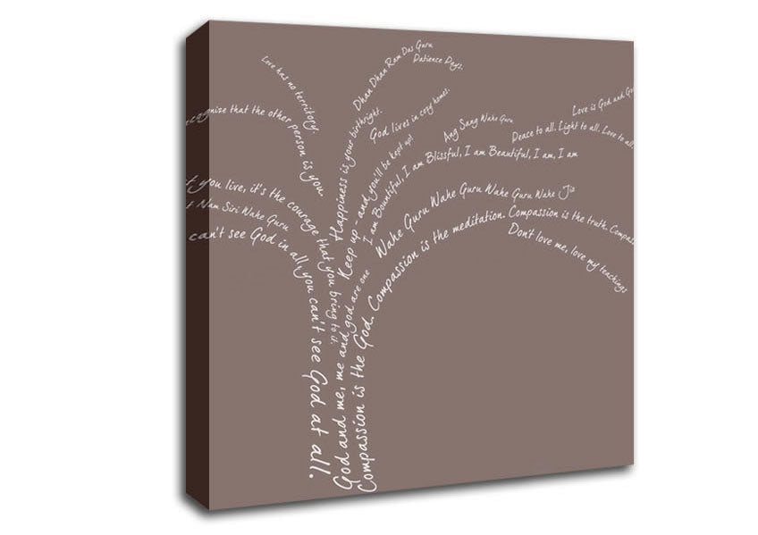 Love Quote The Love Tree Beige Canvas Wall Art