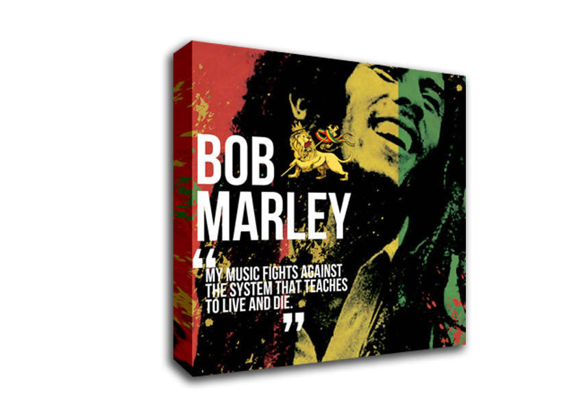 Music Quote Bob Marley My Music Fights Canvas Wall Art