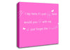 Music Quote If I Lay Here Snow Patrol 2 Vivid Pink Canvas Wall Art