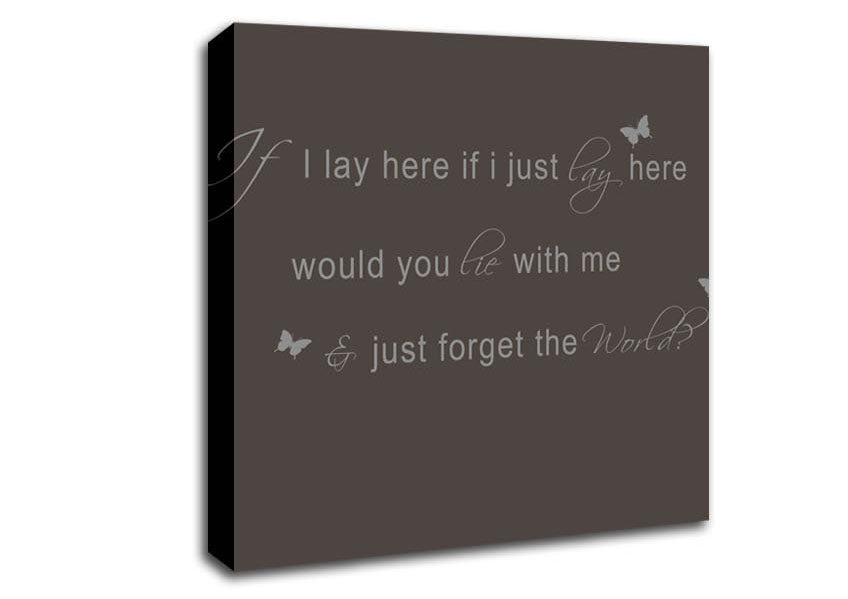 Music Quote If I Lay Here Snow Patrol 2 Chocolate Canvas Wall Art