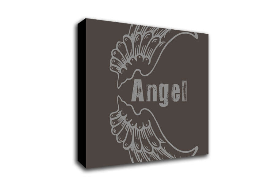 Girls Room Quote Angel Wings 3 Chocolate Canvas Wall Art