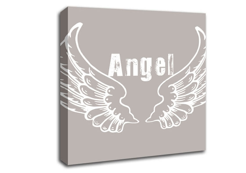 Girls Room Quote Angel Wings 2 Beige Canvas Wall Art