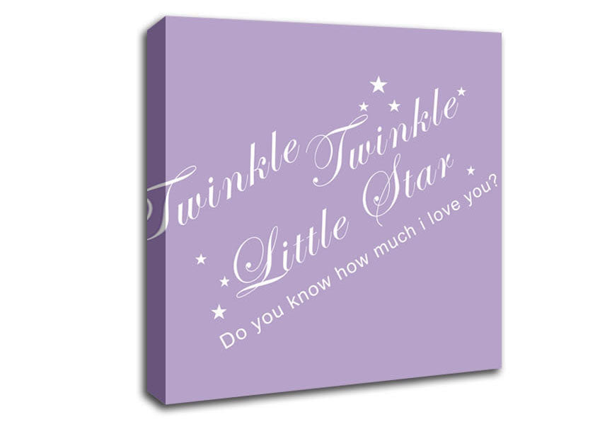 Nursery Quote Twinkle Twinkle Little Star 2 Lilac Canvas Wall Art