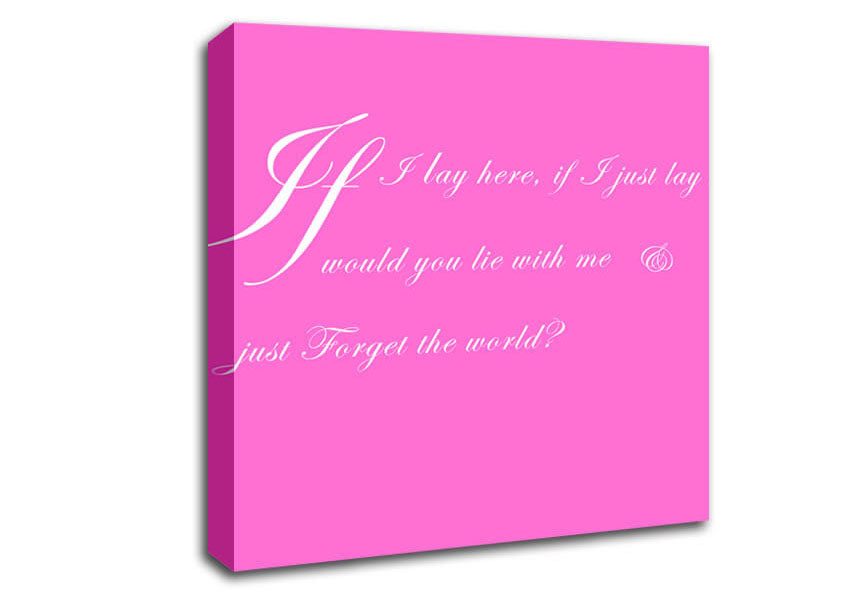 Music Quote If I Lay Here If I Just Snow Patrol 2 Vivid Pink Canvas Wall Art