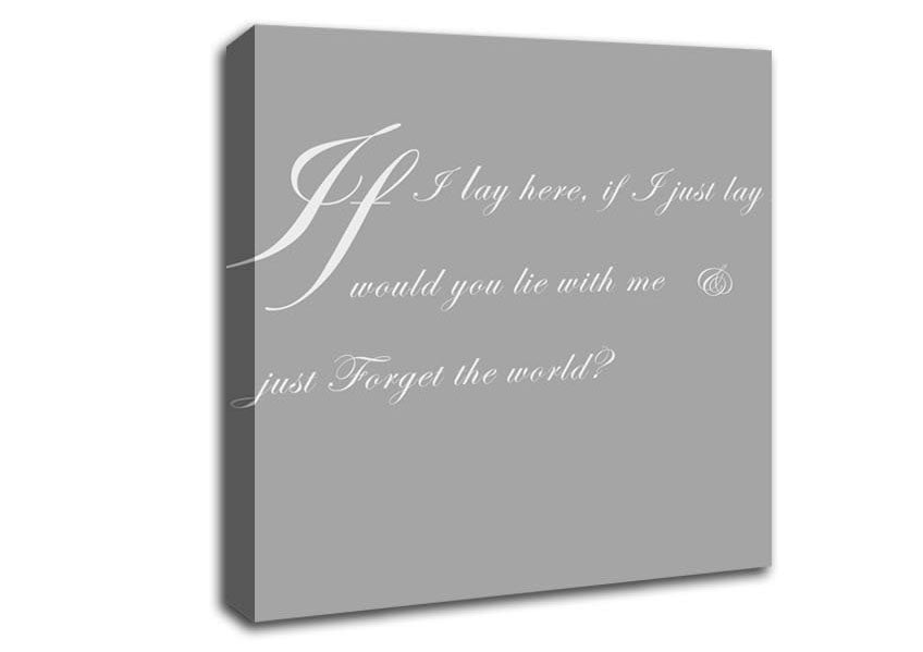 Music Quote If I Lay Here If I Just Snow Patrol 2 Grey White Canvas Wall Art